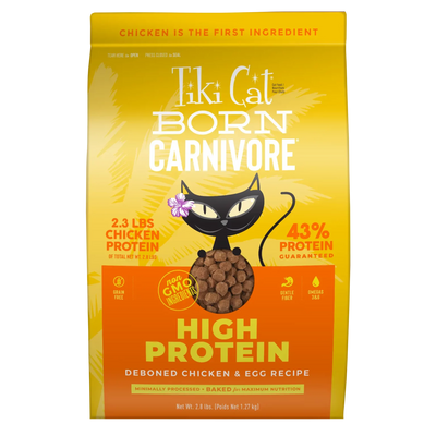 Tikicat Adult Born Carnivore Chicken and Egg Dry Kibble (2.8lb)