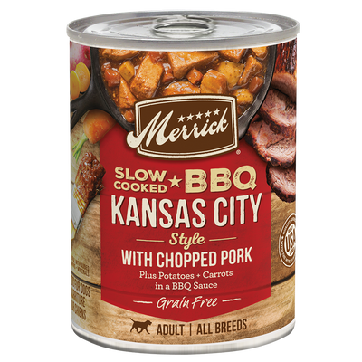 Merrick Slow Cooked Grain Free Adult BBQ Kansas City Pork Wet Dog Food (12.7oz)