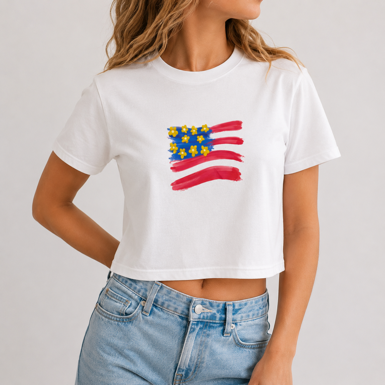 American Flag Crop Top