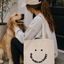 Dogs Make Me Happy Canvas Tote Bag