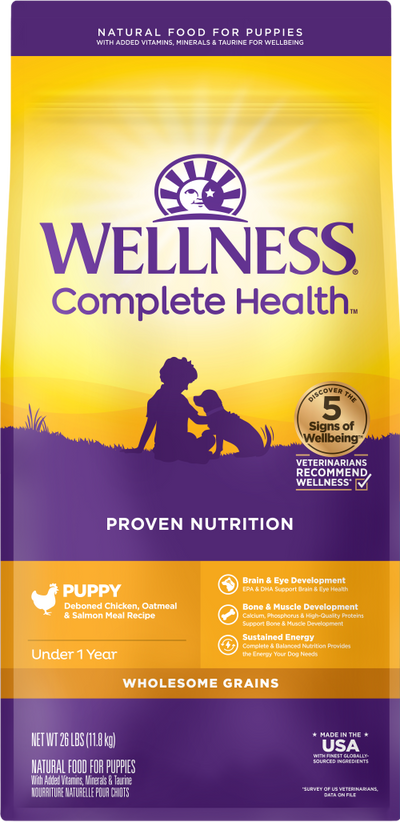 Wellness Complete Health Puppy Chicken, Salmon and Oatmeal Dog Food