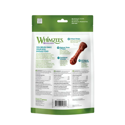 Valuebag Whimzees Brushzees Small Daily Dental Dog Treats 3.4" (12.7oz)