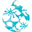 Island Floral Blue HD Dog ID Tag