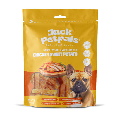 Jack PetPals Crafted Bite Chicken & Sweet Potato Dog Treats, 12 oz