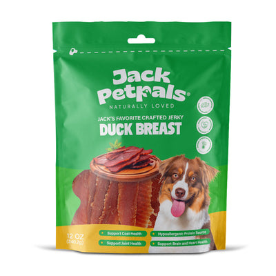 Jack PetPals Handcrafted Jerky Duck Breast Dog Treats, 12 oz