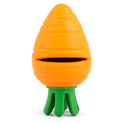Jeffers Carrot Natural Rubber Treat Dispensing Dental Dog Chew Toy with Slit