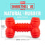Jeffers Red Dental Bone Natural Rubber Dog Chew Toy for Healthy Teeth and Gums