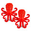 Jeffers Red Octopus Natural Rubber Treat Dispensing Dental Dog Chew Toy