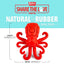 Jeffers Red Octopus Natural Rubber Treat Dispensing Dental Dog Chew Toy