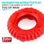 Jeffers Red Virgo Tugger Natural Rubber Dog Dental Chew Toy for Interactive or Solo Play