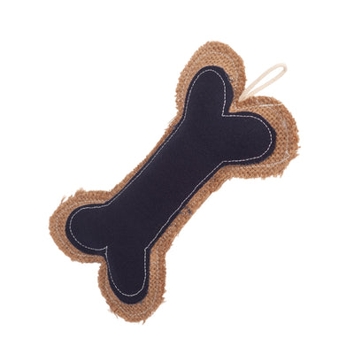 Country Living Jean Leather-Jute Bone Pillow Dog Toy, 5 × 9 in