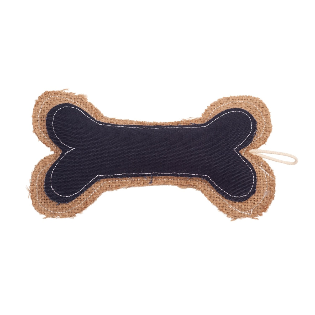 Country Living Jean Leather-Jute Bone Pillow Dog Toy, 5 × 9 in
