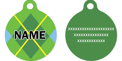Lime Argyle HD Dog ID Tag