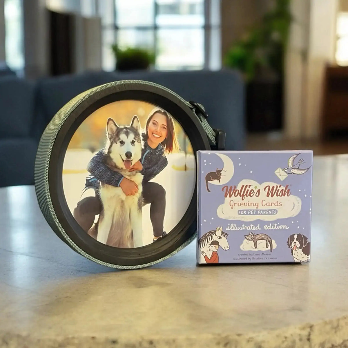 Pet Collar Display Frame & Pet Loss Cards | Memorial Gift Set