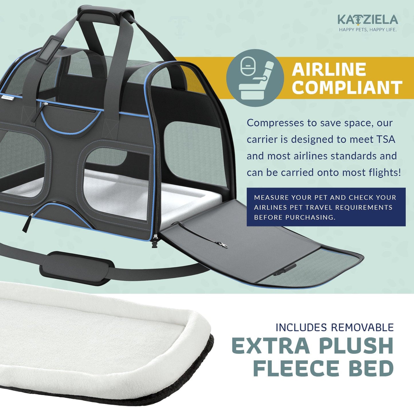 Luxury Rider Pet Carrier with Removable Wheels and Telescopic Handle