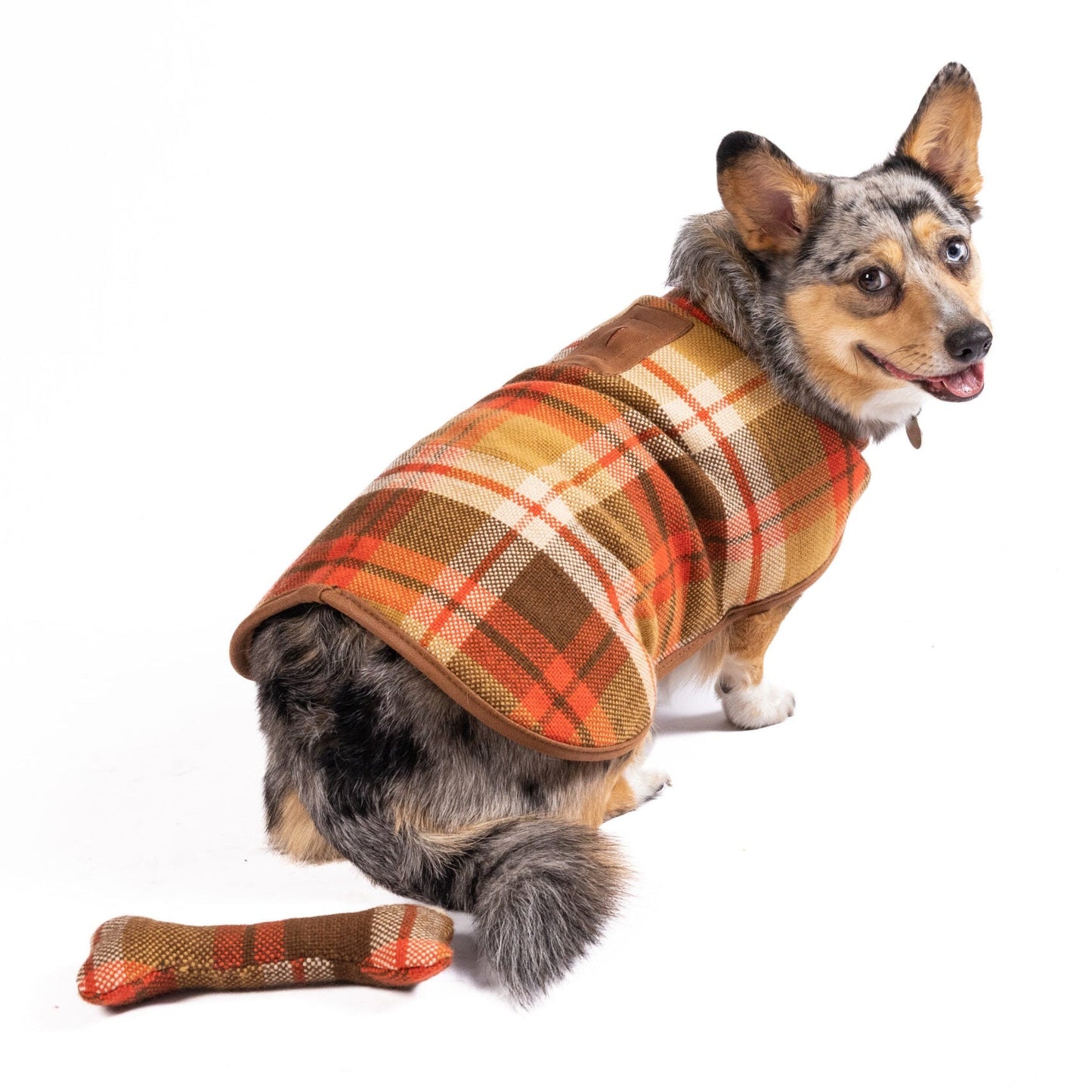 Rust Plaid Dog Coat