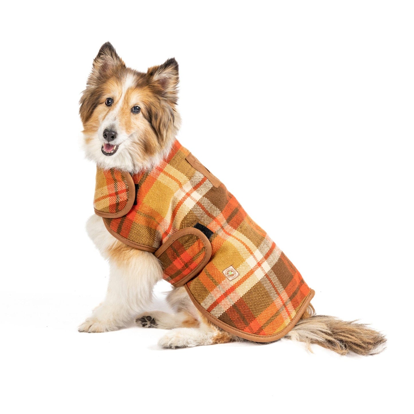 Rust Plaid Dog Coat