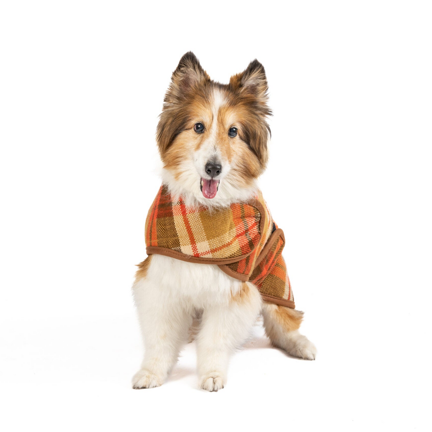 Rust Plaid Dog Coat