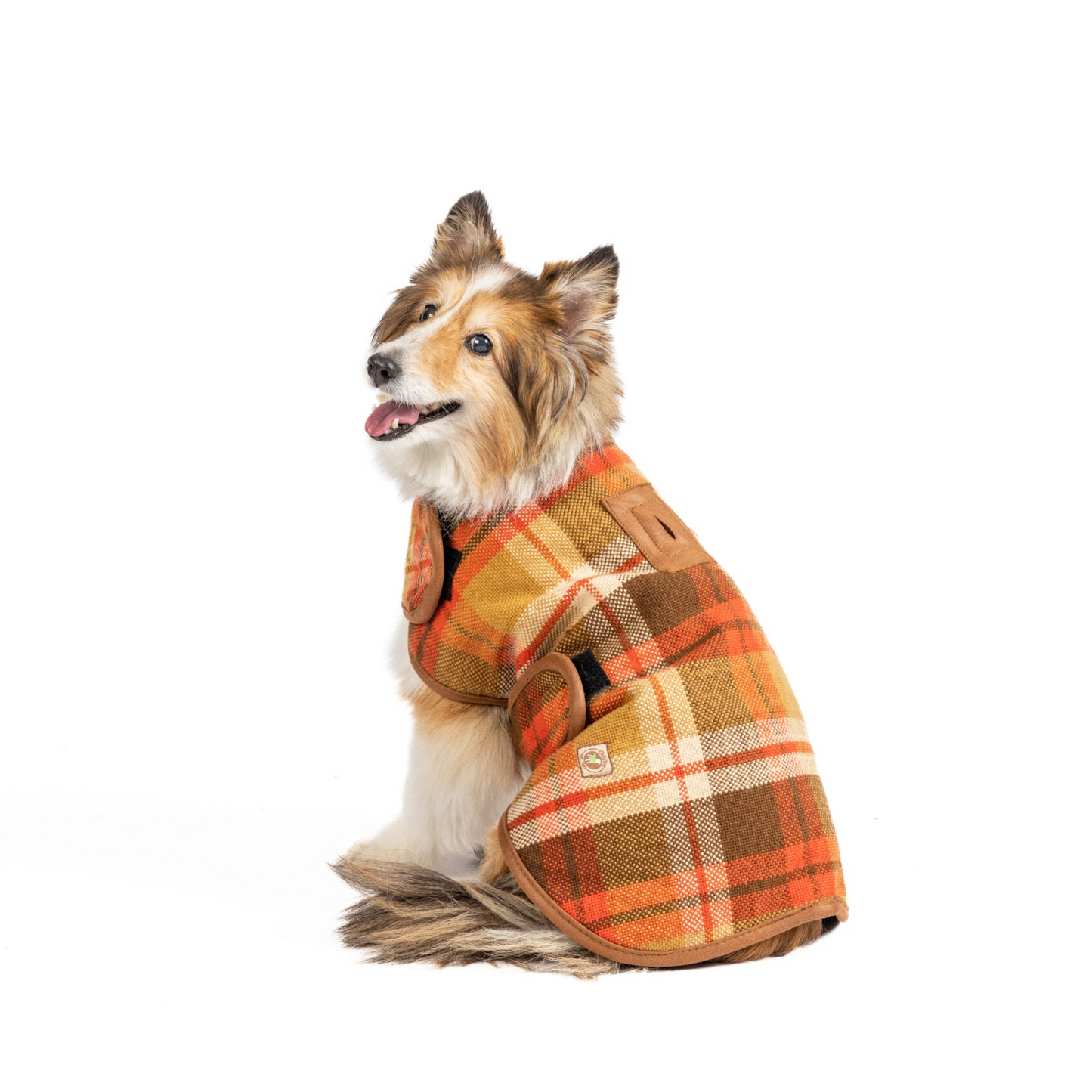 Rust Plaid Dog Coat