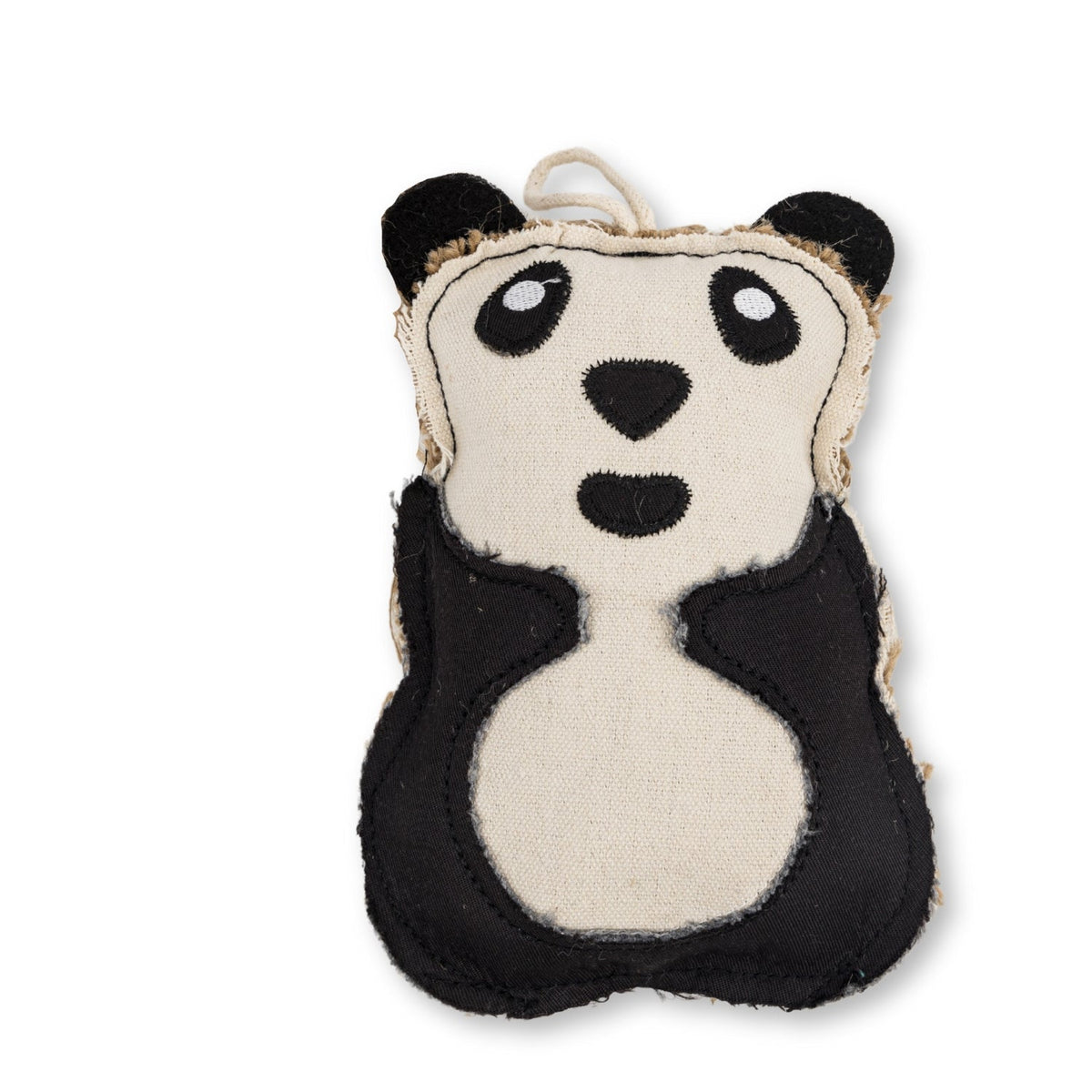 Panda-Shaped Canvas & Jute Dog Chew Toy