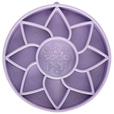 Sunflower Softie eTray Slow Feeder Dog Bowl | Soft Shallow Lick Mat | Yellow & Purple | USA Made
