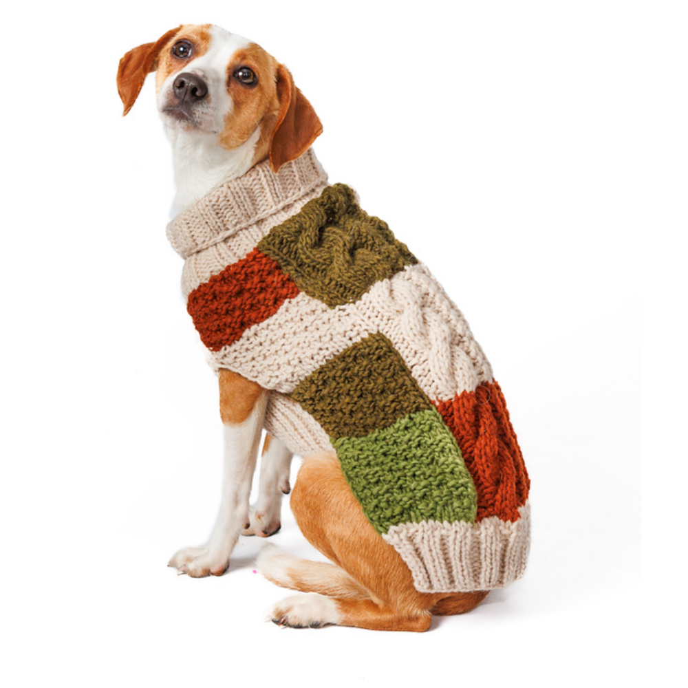 Patchwork Wool Dog Sweater