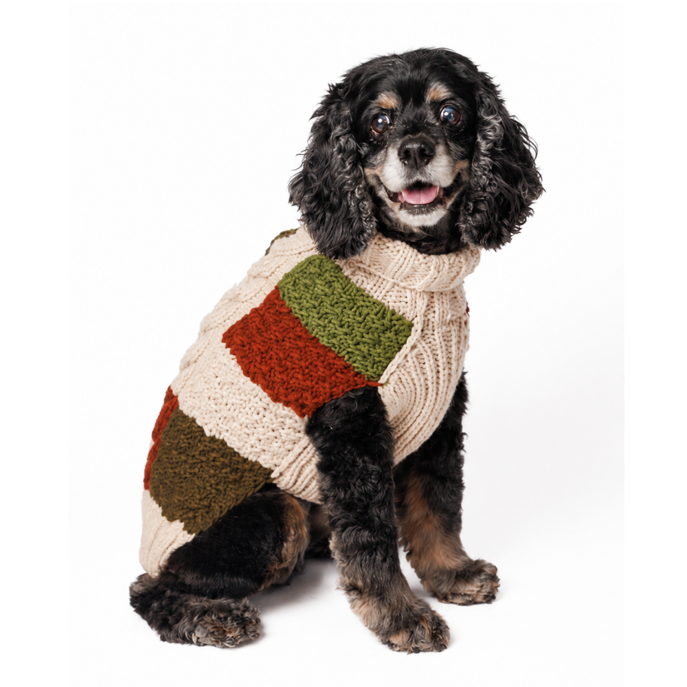Patchwork Wool Dog Sweater