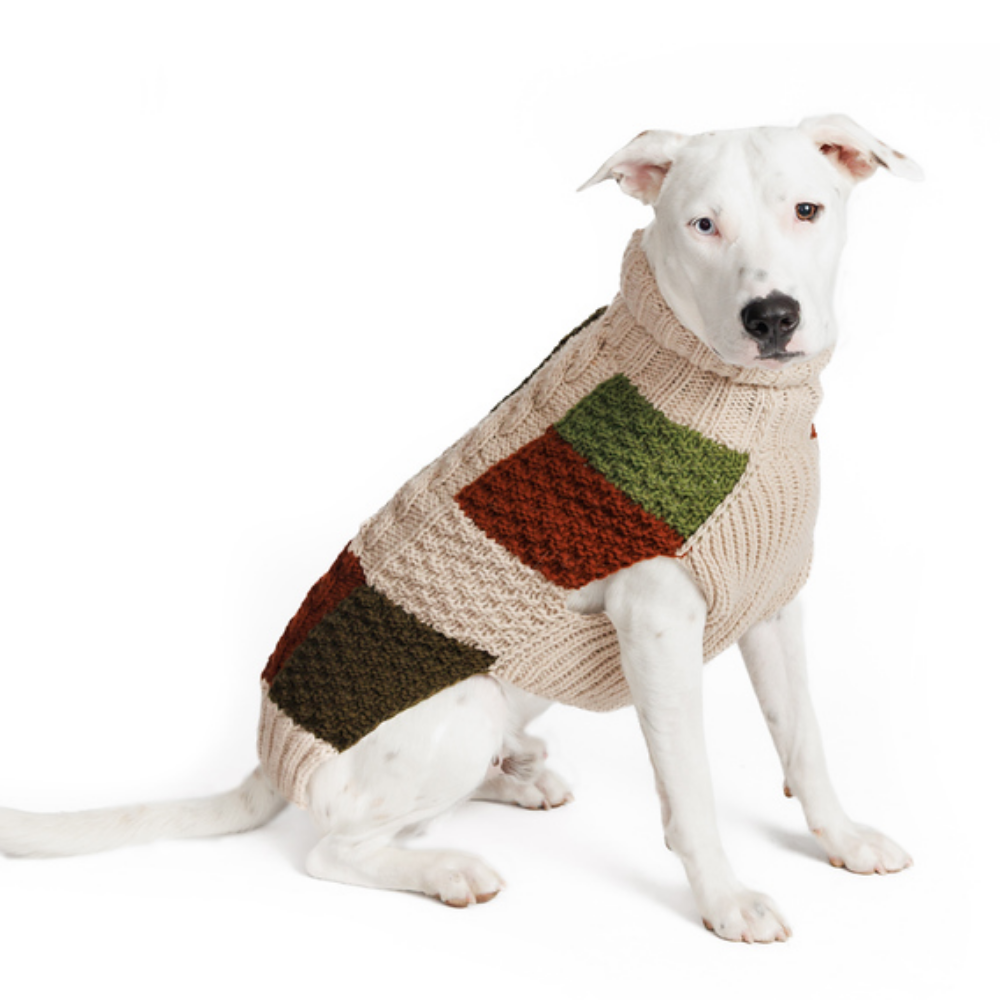 Patchwork Wool Dog Sweater