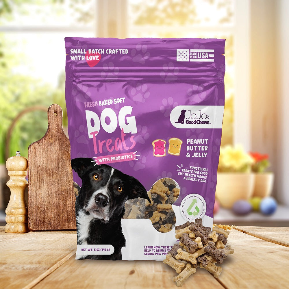 JoJo Good Chews Peanut Butter & Jelly Soft Dog Treats, 2-Pack
