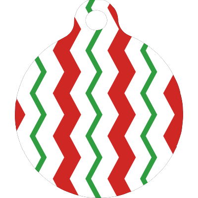 Peppermint Chevron Stripes HD Dog ID Tag