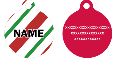 Peppermint Stick HD Dog ID Tag