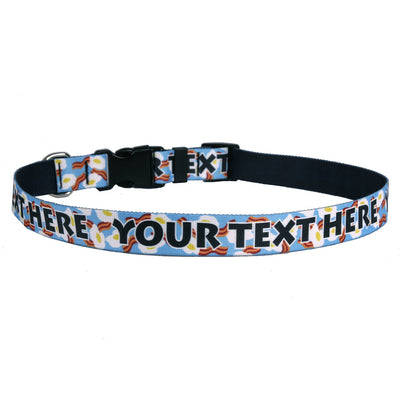 Personalized Bacon and Eggs Dog Collar