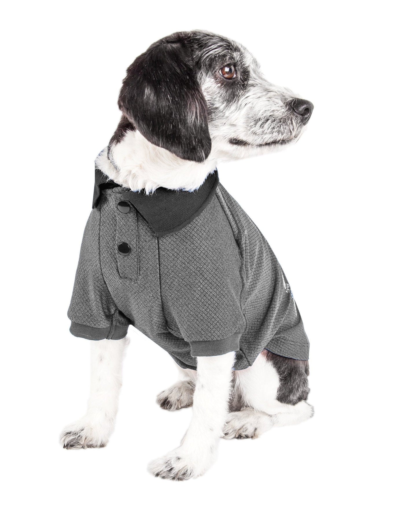 Pet Life ® Active 'Fur-Flex' Stretch and Quick-Dry Anti-Odor Fitness Yoga Dog Polo T-Shirt