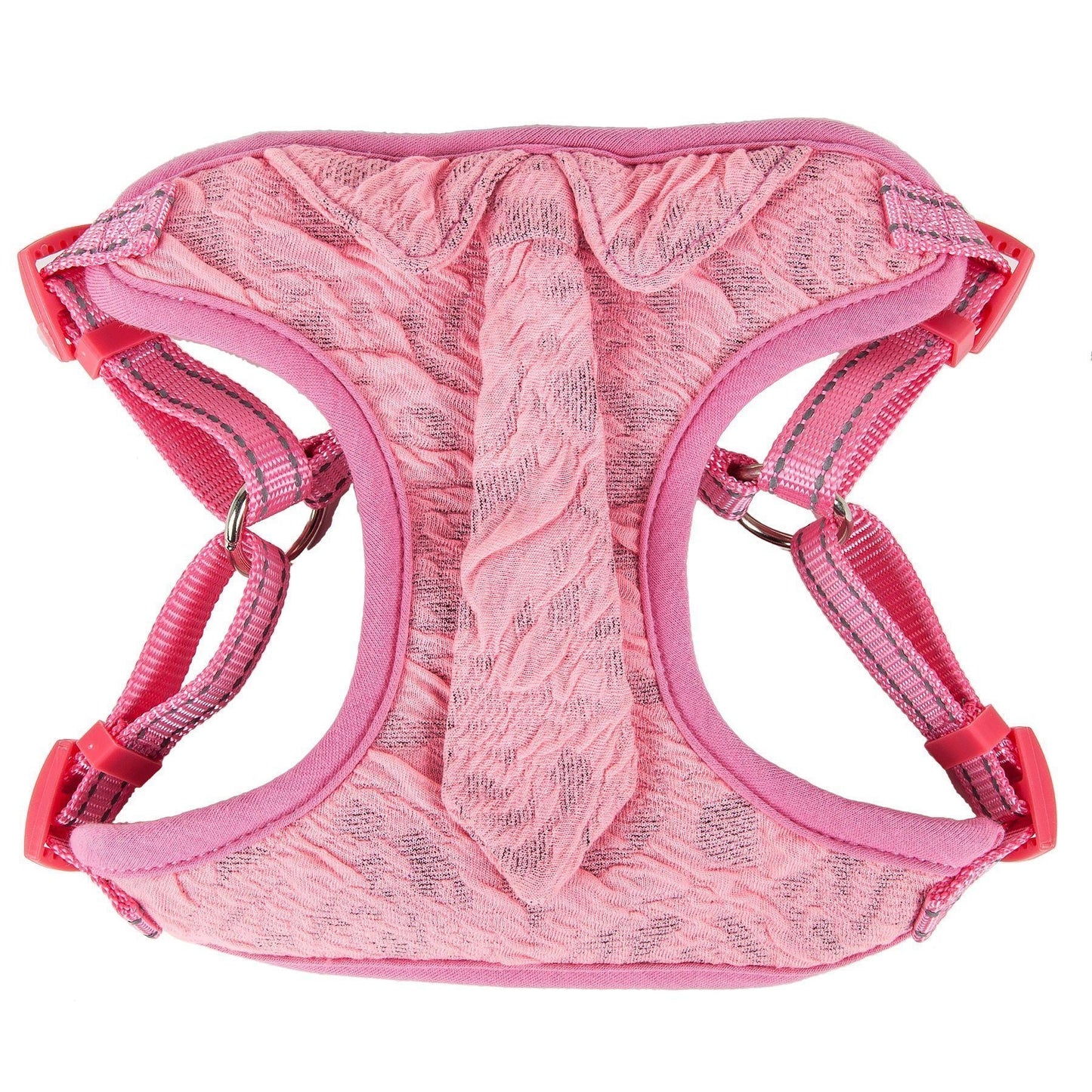 Pet Life ®  'Chichi Shaggy' Mesh Reversed Adjustable Fashion Dog Harness W/ Shaggy Neck Tie