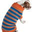 Pet Life ® Heavy Cable Knitted Striped Fashion Designer Polo Dog Sweater