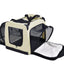 Pet Life ®  'Hounda Accordion' Metal Framed Soft-Folding Collapsible Dual-Sided Expandable Pet Dog Crate