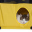 Pet Life ® 'Kitty-Square' Collapsible Travel Interactive Kitty Cat Tree Maze House Lounger Tunnel Lounge