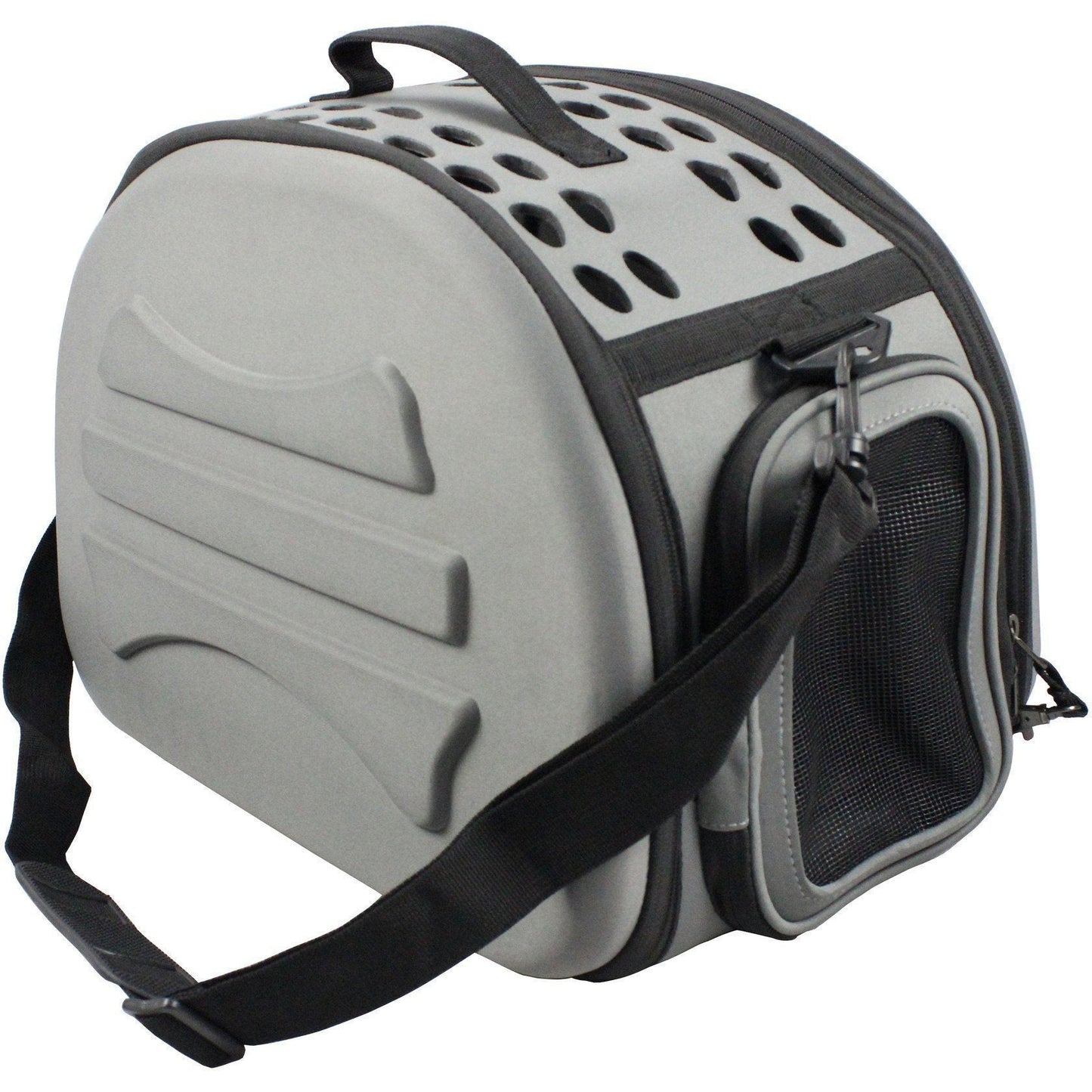 Pet Life ® 'Narrow Shelled' Lightweight Collapsible Military Grade Fashion Designer Travel Pet Dog Carrier Crate