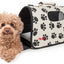 Pet Life ® Paw Patterned Airline Approved Zippered Folding Collapsible Travel Pet Dog Carrier