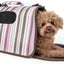 Pet Life ® Paw Patterned Airline Approved Zippered Folding Collapsible Travel Pet Dog Carrier