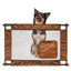 Pet Life ® 'Porta Gate' Anti-Drilling Nylon Mesh Collapsible Folding Travel Safety Pet Cat Dog Gate w/ Zippered Entrance