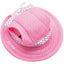 Pet Life ®  'Sea Spot Sun' UV Protectant Adjustable Fashion Mesh Brimmed Dog Hat Cap