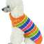 Pet Life ® 'Tutti-Beauty' Rainbow Heavy Cable Knitted Ribbed Designer Turtle Neck Dog Sweater