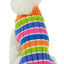 Pet Life ® 'Tutti-Beauty' Rainbow Heavy Cable Knitted Ribbed Designer Turtle Neck Dog Sweater