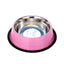 Country Living Ribbed Stainless Steel Dog Bowls, Non-Slip, Set of 2 – Carnation Pink