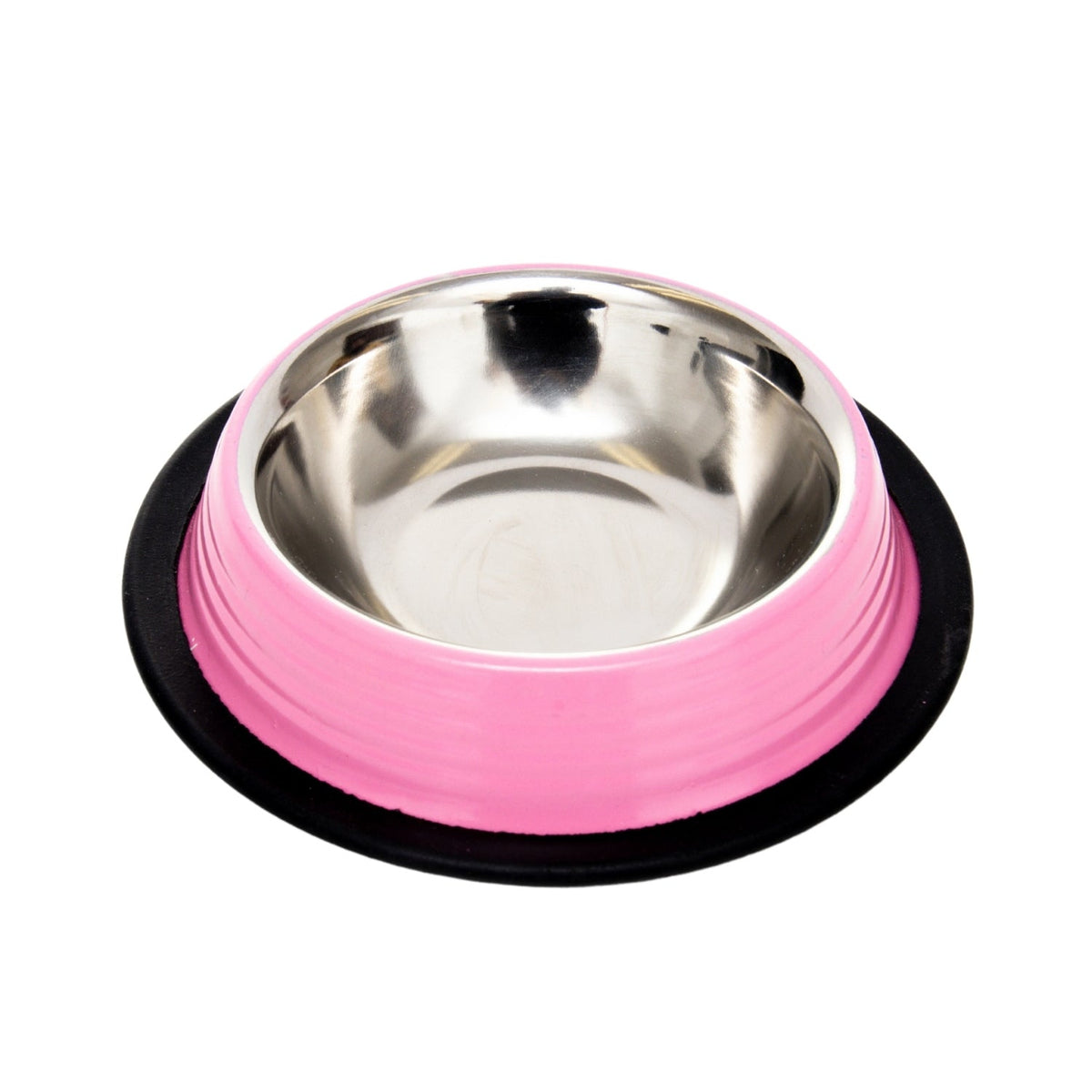 Country Living Ribbed Stainless Steel Dog Bowls, Non-Slip, Set of 2 – Carnation Pink