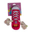 Pink Squeaky Plush Sneaker Dog Toy with Rope & Treat Compartment