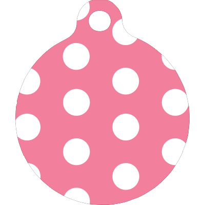 Pink Polka Dot HD Dog ID Tag