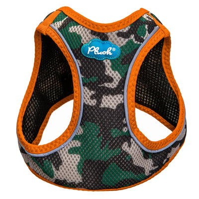 Plush Step In Air Mesh Harness - Camo/Orange