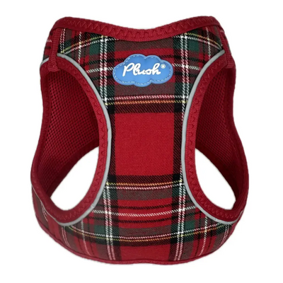 Plush Step In Harness Plaid Red